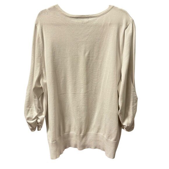 Tint & Shadow Womens V-Neck Cardigan Sz 3X White sweater - Picture 9 of 12